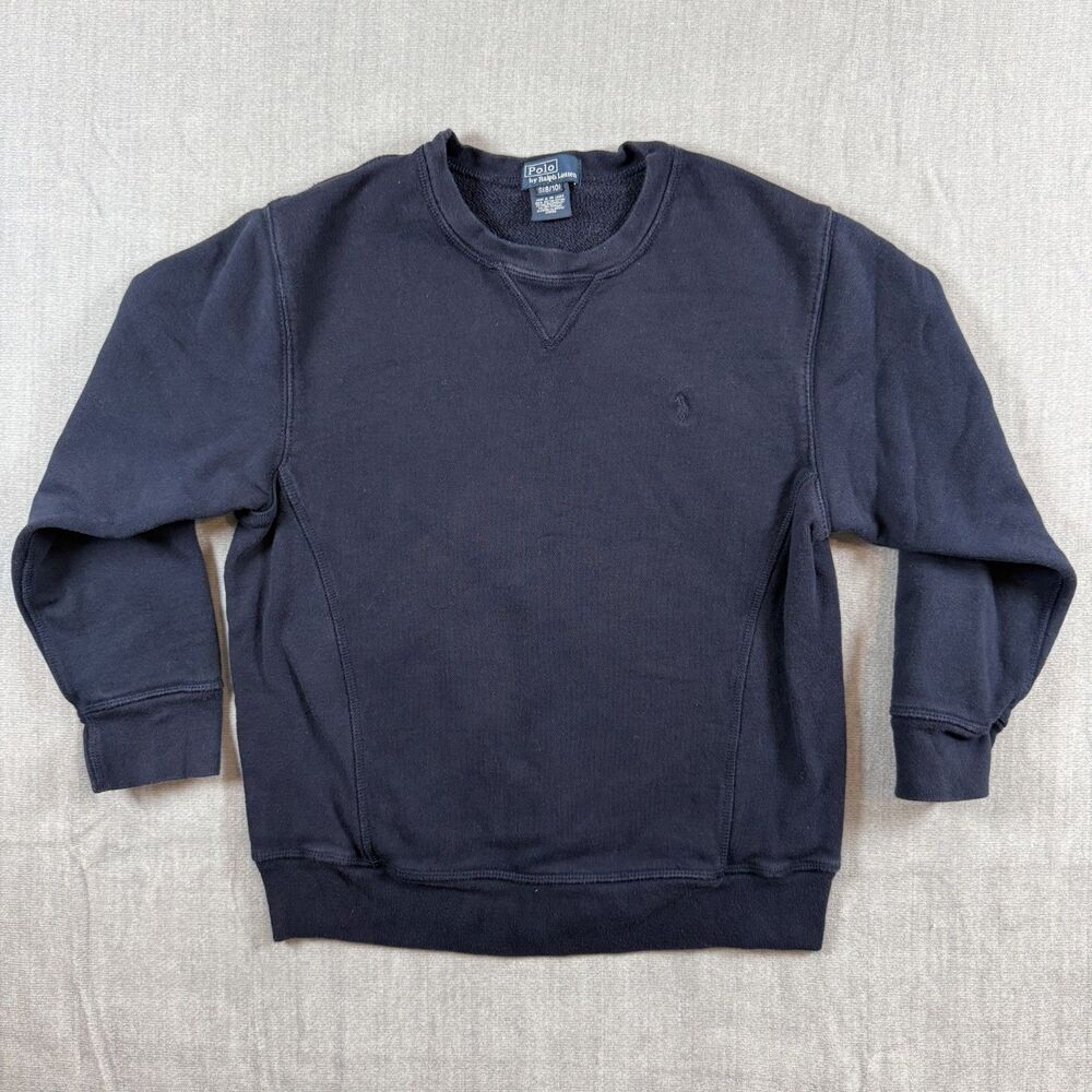 Polo Ralph Lauren Youth Small (8/10) Pullover Crewneck Sweatshirt Blue Pony Logo